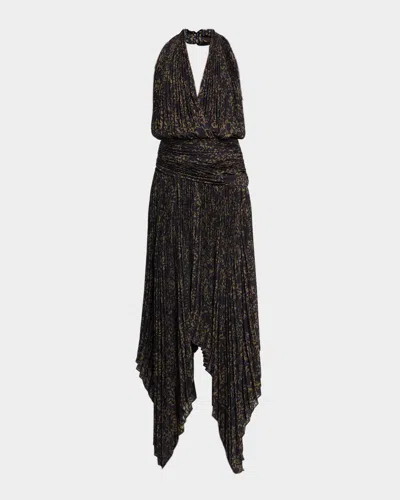 Proenza Schouler Nayara Printed Dot Stetch Viscose Dress In Black