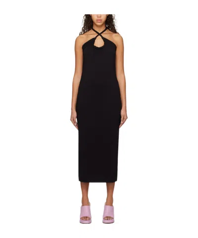 Proenza Schouler Neck-hung Pleated Dress In Black