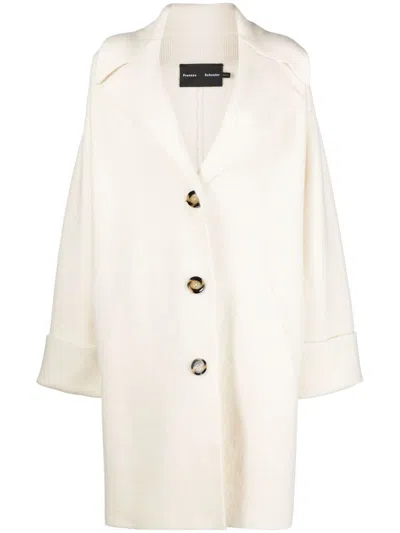 Proenza Schouler Neutral Ruth Single-breasted Coat In White