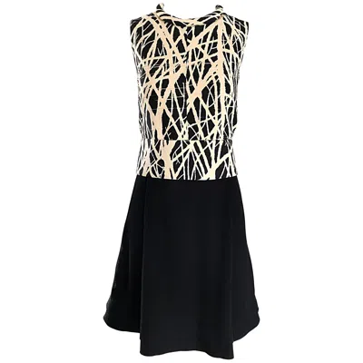 Pre-owned Proenza Schouler New  Size 8 Black And White Abstract 1960s Style A Line Dress