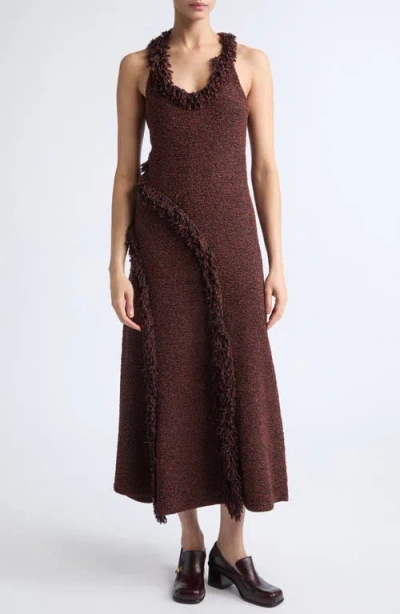 Proenza Schouler Nilo Fringe Jacquard Sweater Dress In Brown