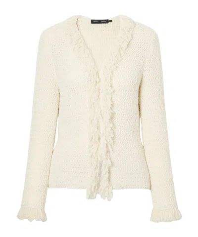 Proenza Schouler Nilo Textured-jacquard Wool-blend Cardigan In Neutral