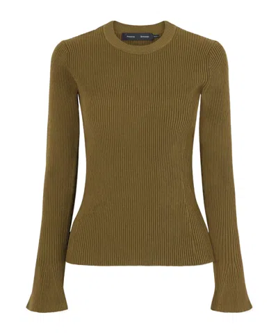 Proenza Schouler Nir Ribbed-knit Top In Green