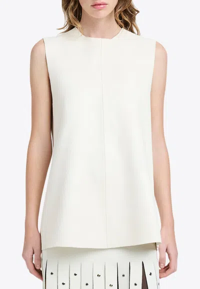 Proenza Schouler Noa Sleeveless Leather Top In White