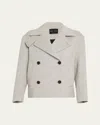 Proenza Schouler Nola Double-breasted Brushed Wool Cashmere Jacket In Gray
