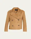 Proenza Schouler Nola Double-breasted Suede Jacket In Brown