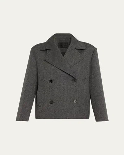 PROENZA SCHOULER NOLA DOUBLE-BREASTED TEXTURED SUITING JACKET