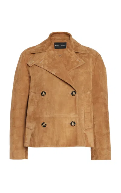 Proenza Schouler Nola Suede Trench Coat In Tan