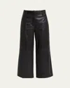 Proenza Schouler Noland Wide Leg Leather Pants In Black