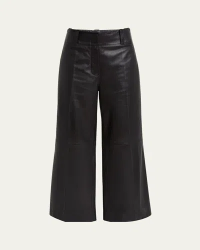 Proenza Schouler Noland Wide Leg Leather Pants In Black