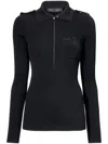 Proenza Schouler Norah Turtleneck Zip Knit Sweater In 黑色
