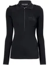 Proenza Schouler Norah Turtleneck Zip Knit Sweater In Schwarz