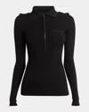 Proenza Schouler Norah Turtleneck Zip Knit Sweater In Black