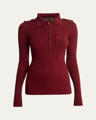 PROENZA SCHOULER NORAH TURTLENECK ZIP KNIT SWEATER