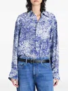 Proenza Schouler Norman Printed Viscose Crepe De Chine Collared Top In Multi