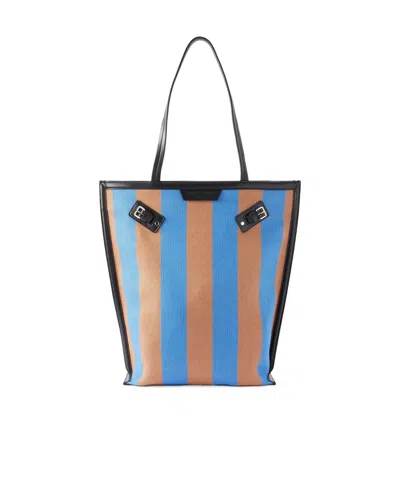 Proenza Schouler North South Days Striped Leather-trimmed Canvas Tote In Orange