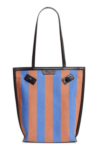 Proenza Schouler North South Days Striped Leather-trimmed Canvas Tote In Brown