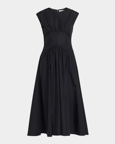 Proenza Schouler Nyssa A-line Technical Cotton Dress In Black