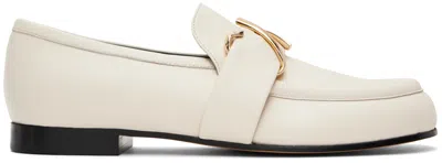 Proenza Schouler Logo-plaque Leather Loafers In 19192 Cream