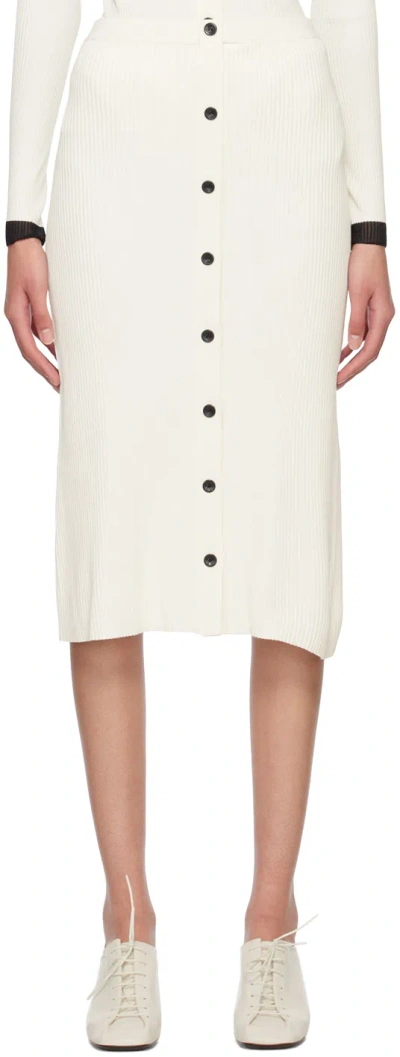 Proenza Schouler Off-white  White Label Button Midi Skirt In Cream