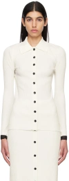 Proenza Schouler Off-white  White Label Pointed Collar Cardigan In Cream