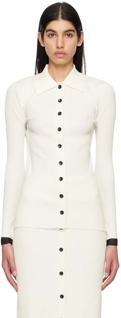 Proenza Schouler Off-white  White Label Pointed Collar Cardigan