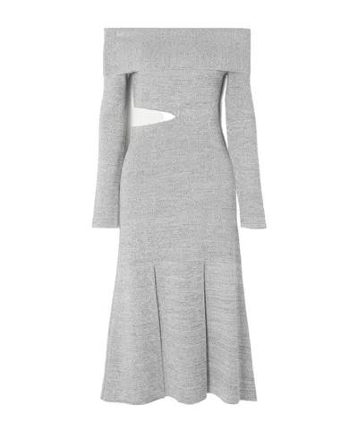 Proenza Schouler Off-the-shoulder Cutout Stretch-knit Maxi Dress In Gray