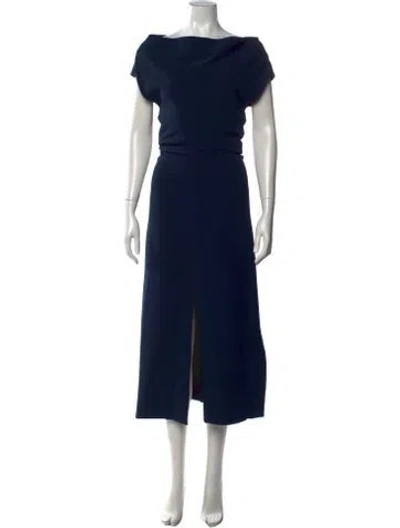 Pre-owned Proenza Schouler Off-the-shoulder Long Dress In Blue