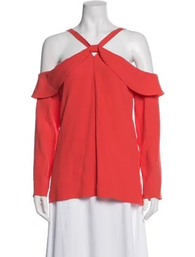 Pre-owned Proenza Schouler Off-the-shoulder Long Sleeve Tunic In Pink