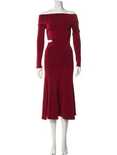 Pre-owned Proenza Schouler Off-the-shoulder Midi Length Dress In Red
