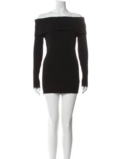 Pre-owned Proenza Schouler Off-the-shoulder Mini Dress In Black