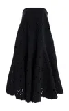 Proenza Schouler Olene Anglaise Midi Dress In Black