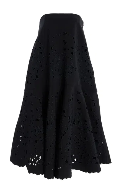 Proenza Schouler Olene Anglaise Midi Dress In Black