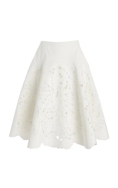 Proenza Schouler Olene Anglaise Midi Skirt In White