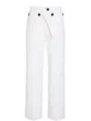 Proenza Schouler Oliver Button Straight-leg Wool Gabardine Pants In White