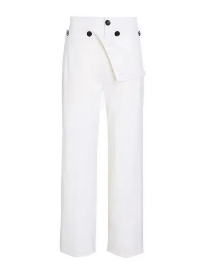 Proenza Schouler Oliver Pant In Wool Gabardine In White