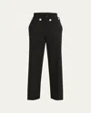 Proenza Schouler Oliver Sailor Wool Gabardine Pants In Black