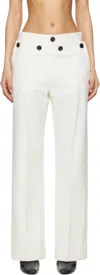 Proenza Schouler Oliver Button Straight-leg Wool Gabardine Pants In White