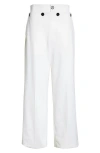 Proenza Schouler Oliver Button Straight-leg Wool Gabardine Pants In Off White