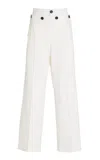 Proenza Schouler Oliver Wool Gabardine Pants In White