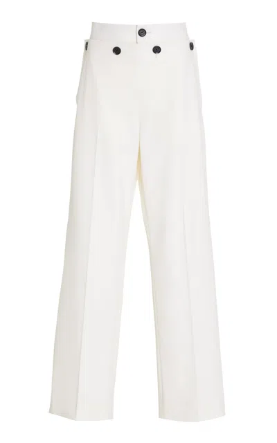 Proenza Schouler Oliver Wool Gabardine Pants In White