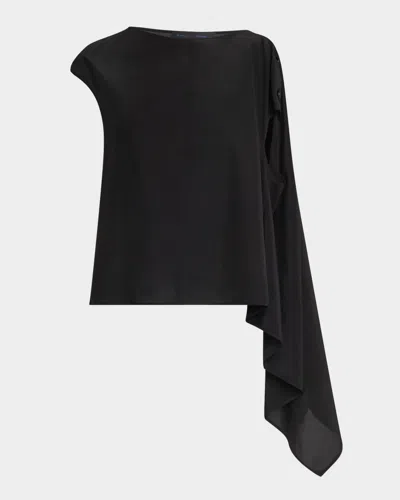 PROENZA SCHOULER ONDINE BUTTONED SHOULDER-DRAPE TOP