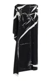 Proenza Schouler Ondine Printed Silk Midi Dress In Black,white