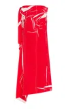 Proenza Schouler Ondine Printed Silk Midi Dress In Red