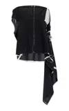 Proenza Schouler Ondine Stretch Silk Top In Black