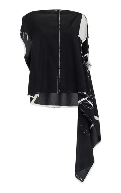 Proenza Schouler Ondine Stretch Silk Top In Black