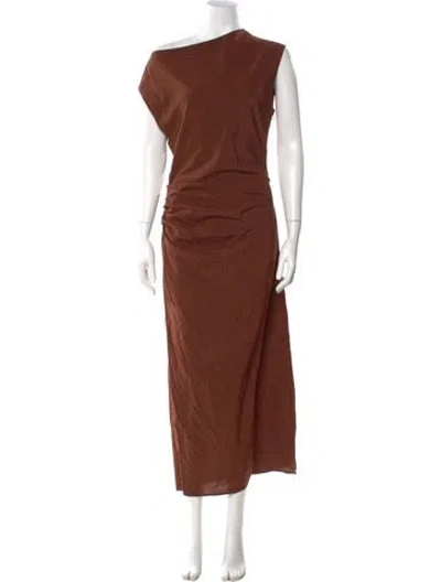 Pre-owned Proenza Schouler One-shoulder Long Dress In Brown