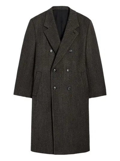 Proenza Schouler Orlando Herringbone Double-breasted Coat In Black