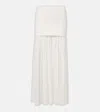 Proenza Schouler Paige Pleated Crêpe Chiffon Maxi Skirt In Weiss