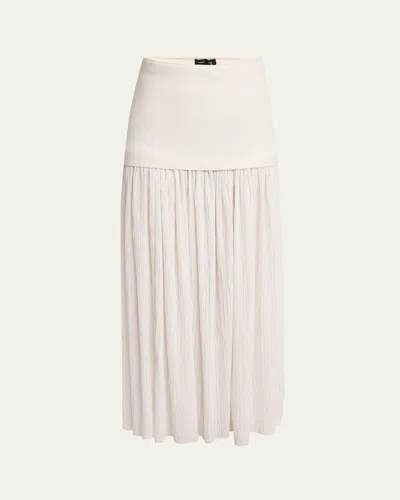 Proenza Schouler Paige Pleated Crepe Chiffon Skirt In Ivory